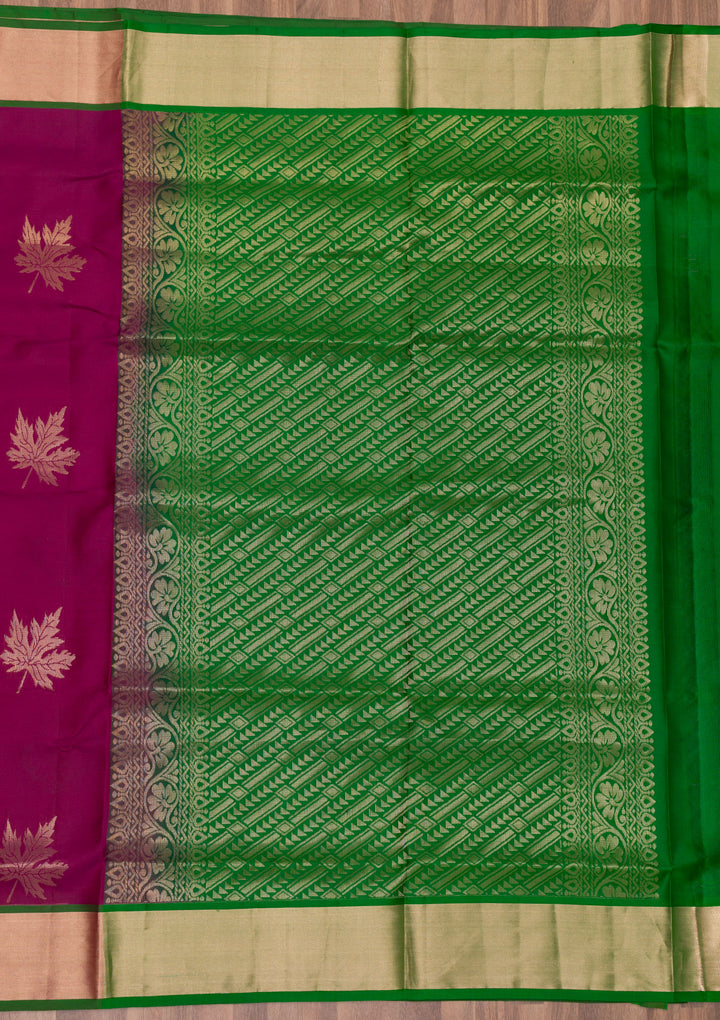Wine Zariwork Pure Silk Saree