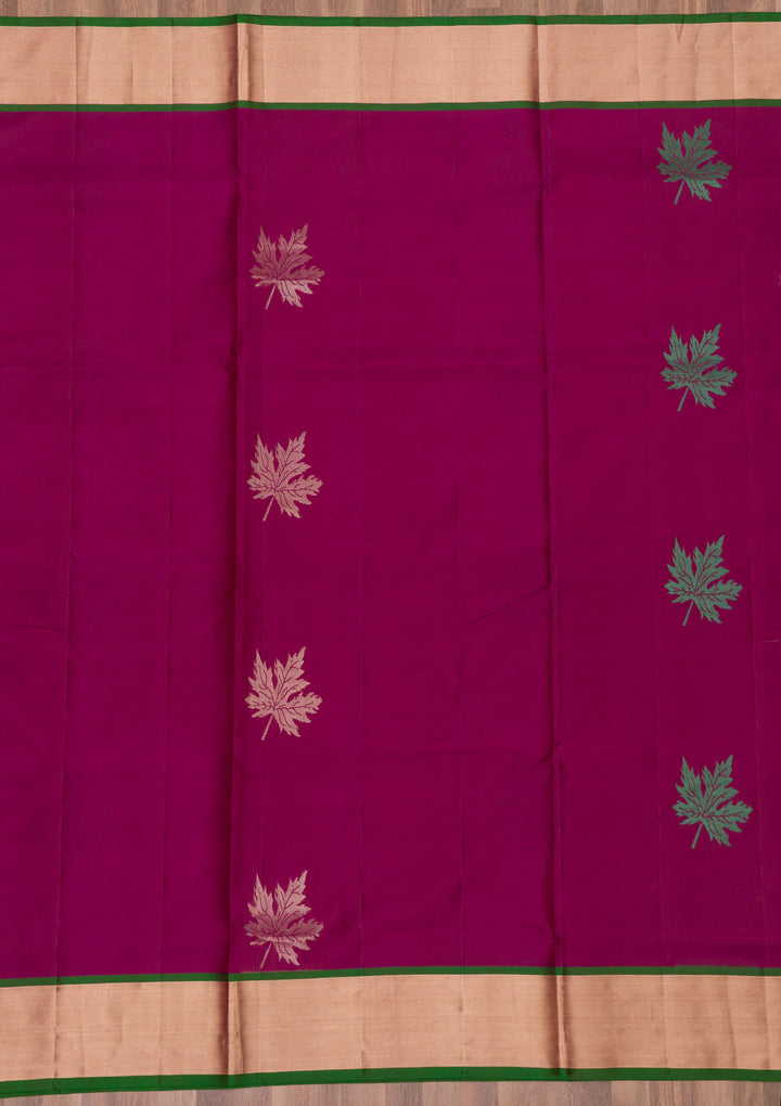 Wine Zariwork Pure Silk Saree