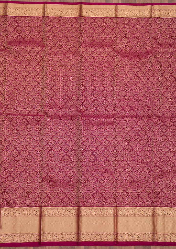 Wine Zariwork Pure Silk Saree