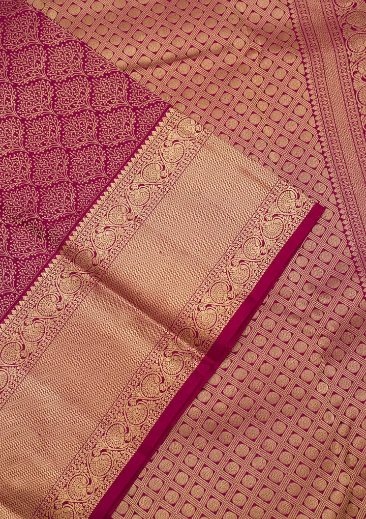 Wine Zariwork Pure Silk Saree