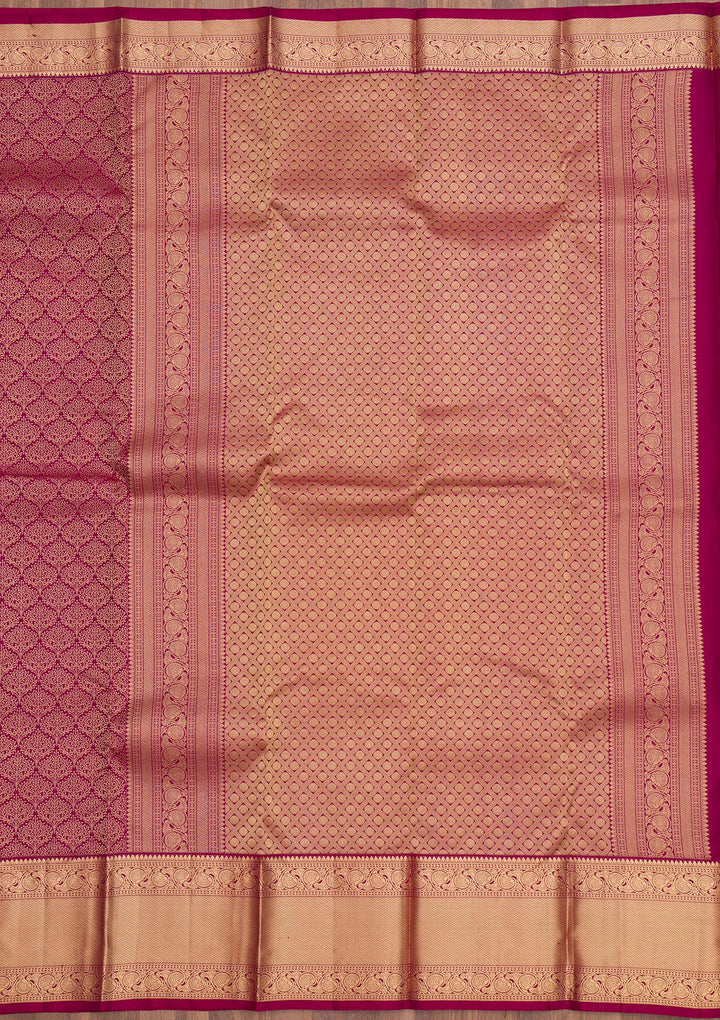 Wine Zariwork Pure Silk Saree