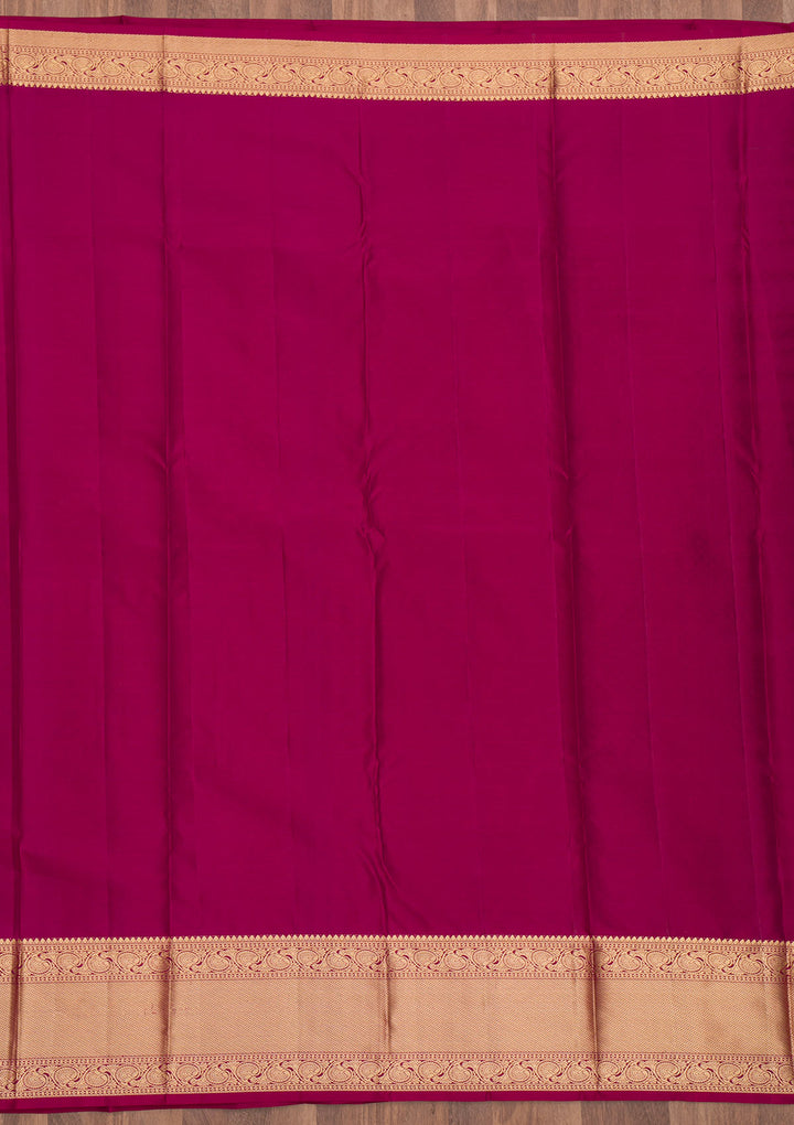 Wine Zariwork Pure Silk Saree