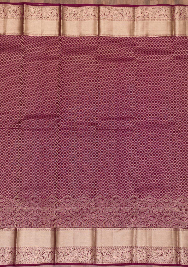 Wine Zariwork Pure Silk Saree