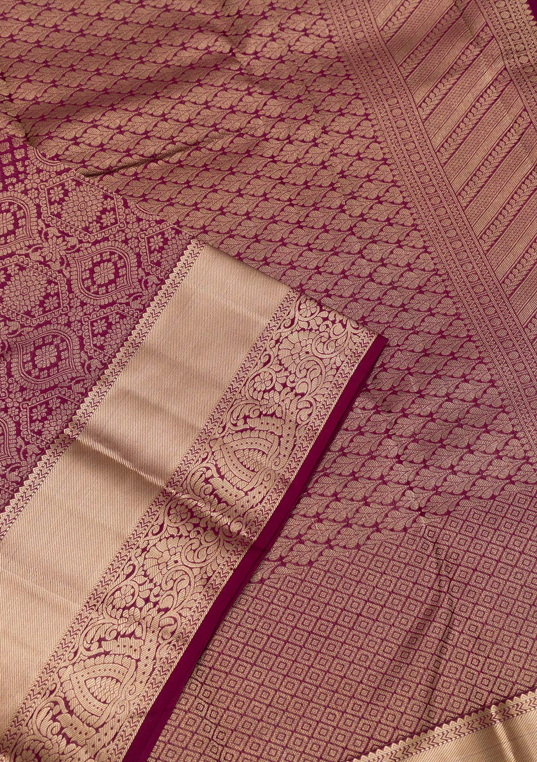 Wine Zariwork Pure Silk Saree