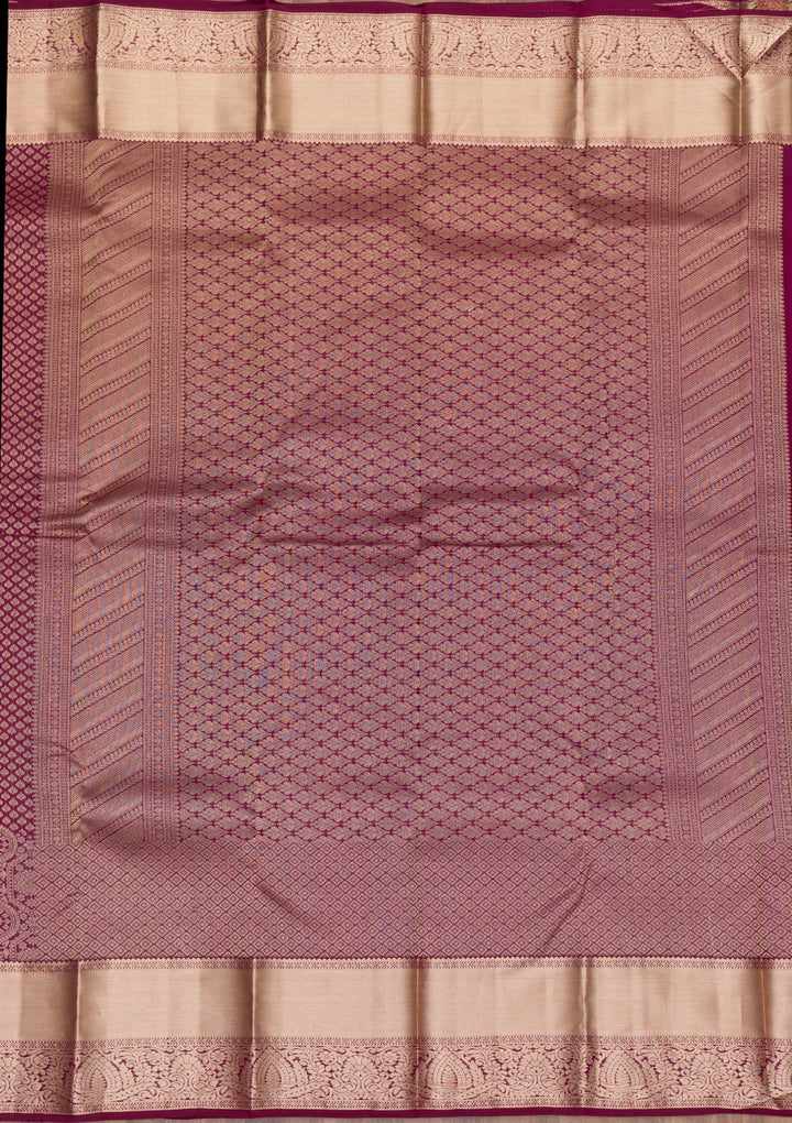 Wine Zariwork Pure Silk Saree