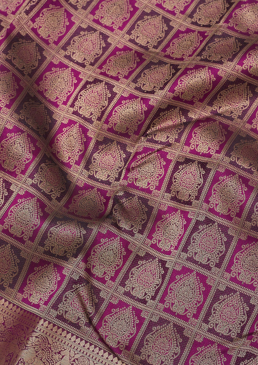 Wine Zariwork Pure Silk Saree