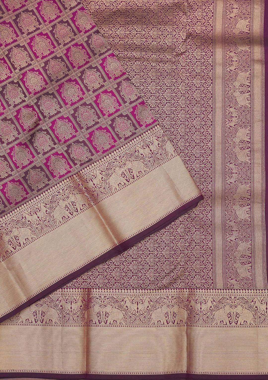 Wine Zariwork Pure Silk Saree