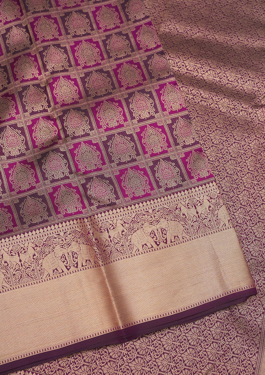 Wine Zariwork Pure Silk Saree