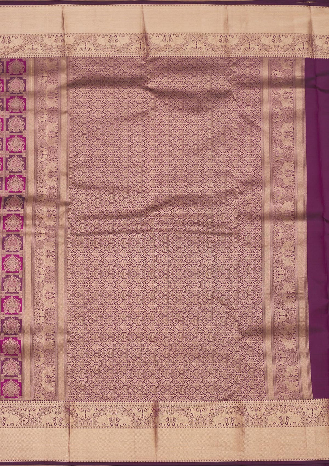 Wine Zariwork Pure Silk Saree