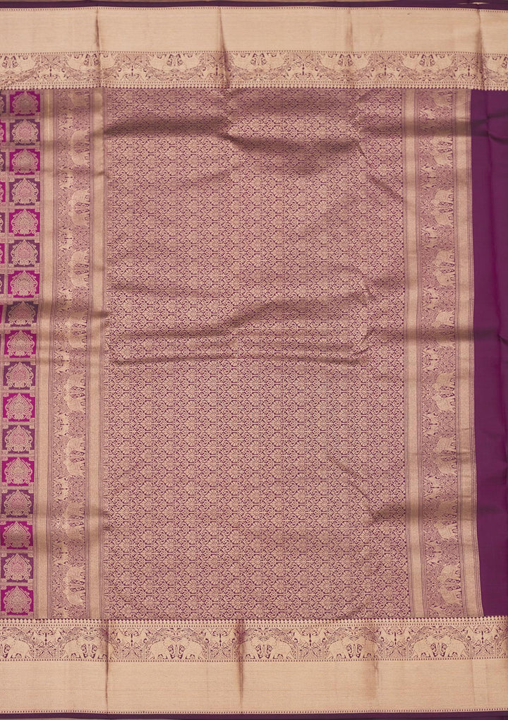 Wine Zariwork Pure Silk Saree