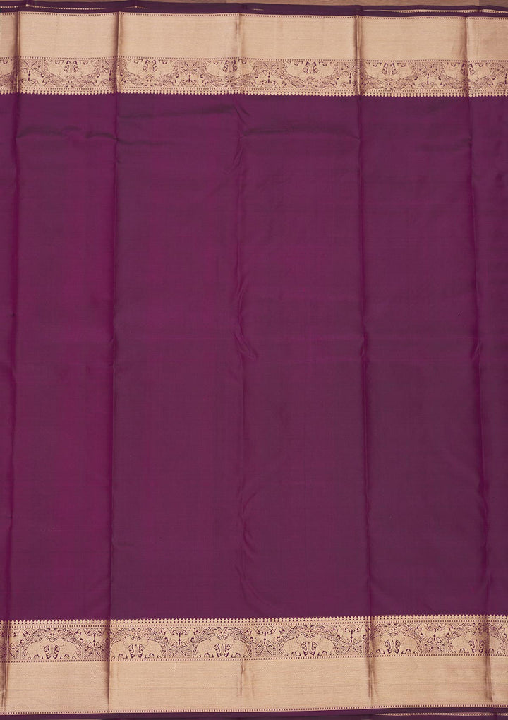 Wine Zariwork Pure Silk Saree
