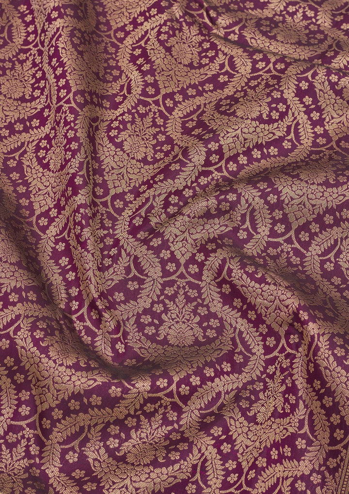 Wine Zariwork Pure Silk Saree