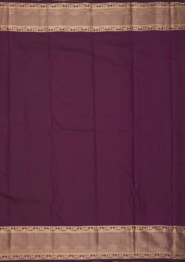 Wine Zariwork Pure Silk Saree