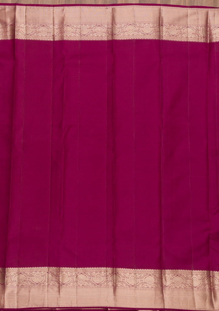 Wine Zariwork Banarasi Pure Silk Saree