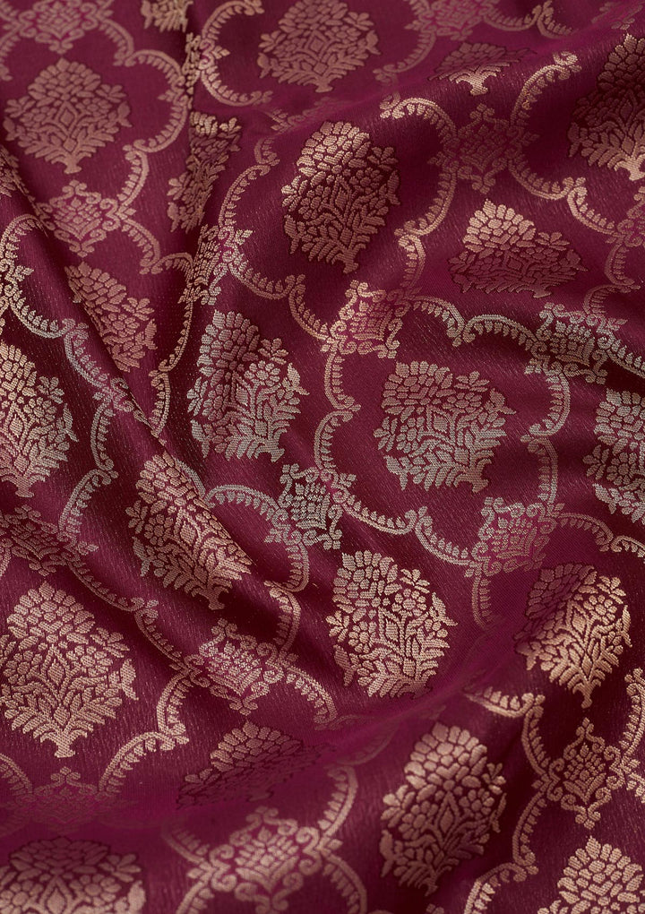 Wine Zariwork Pure Silk Saree