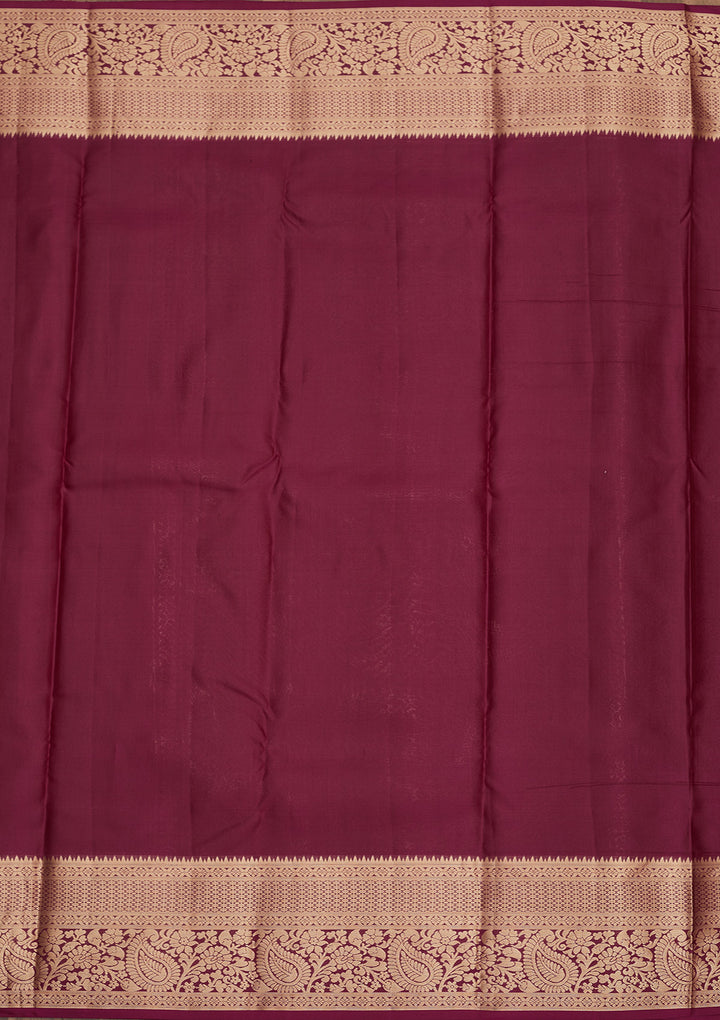 Wine Zariwork Pure Silk Saree