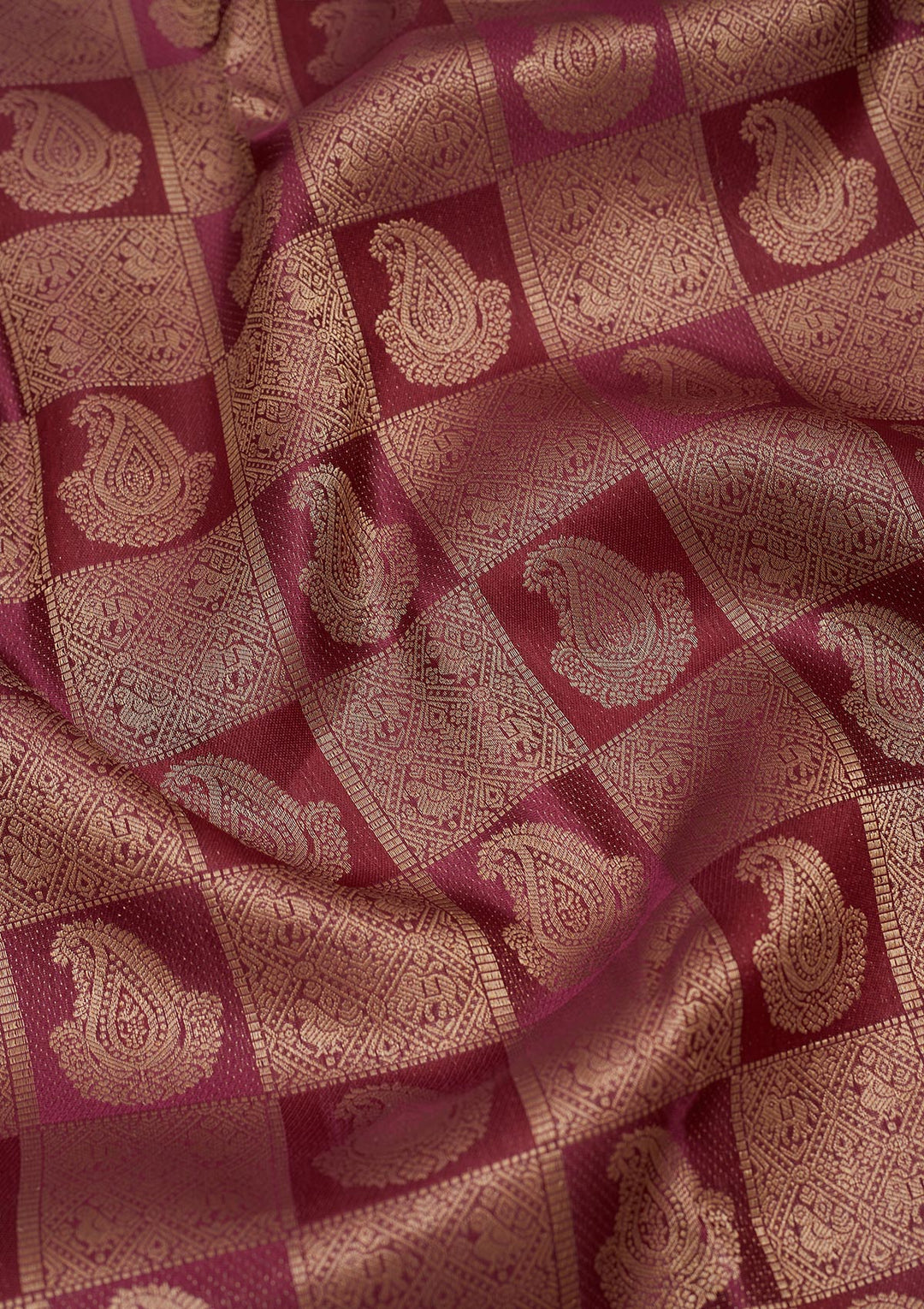 Wine Zariwork Pure Silk Saree