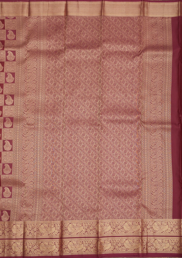 Wine Zariwork Pure Silk Saree
