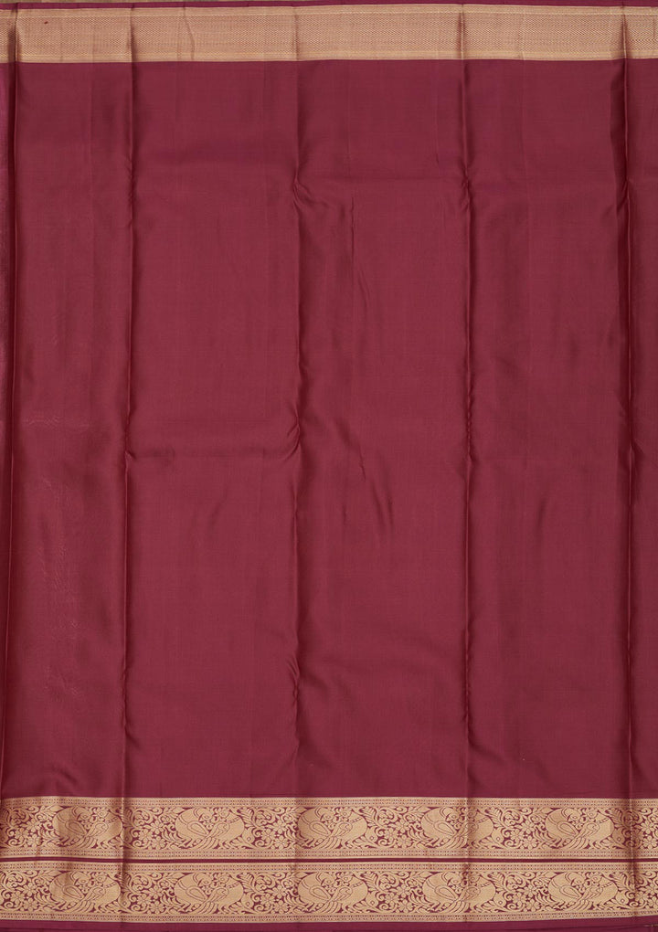 Wine Zariwork Pure Silk Saree