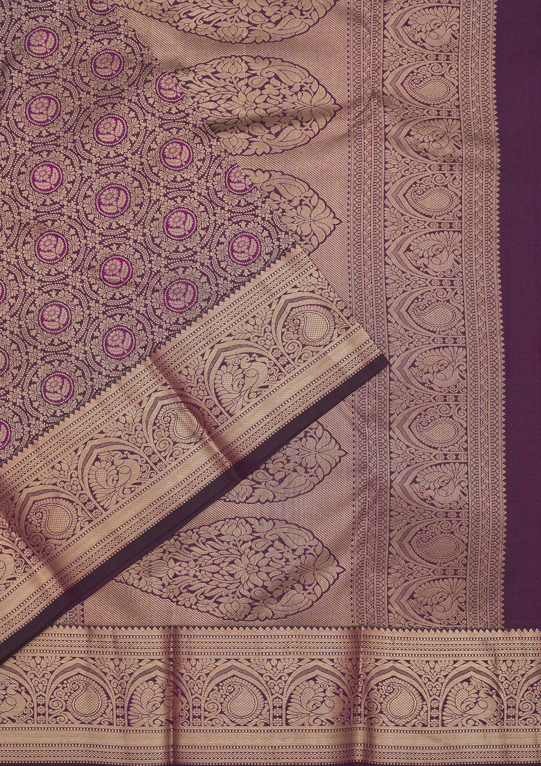 Wine Zariwork Pure Silk Saree