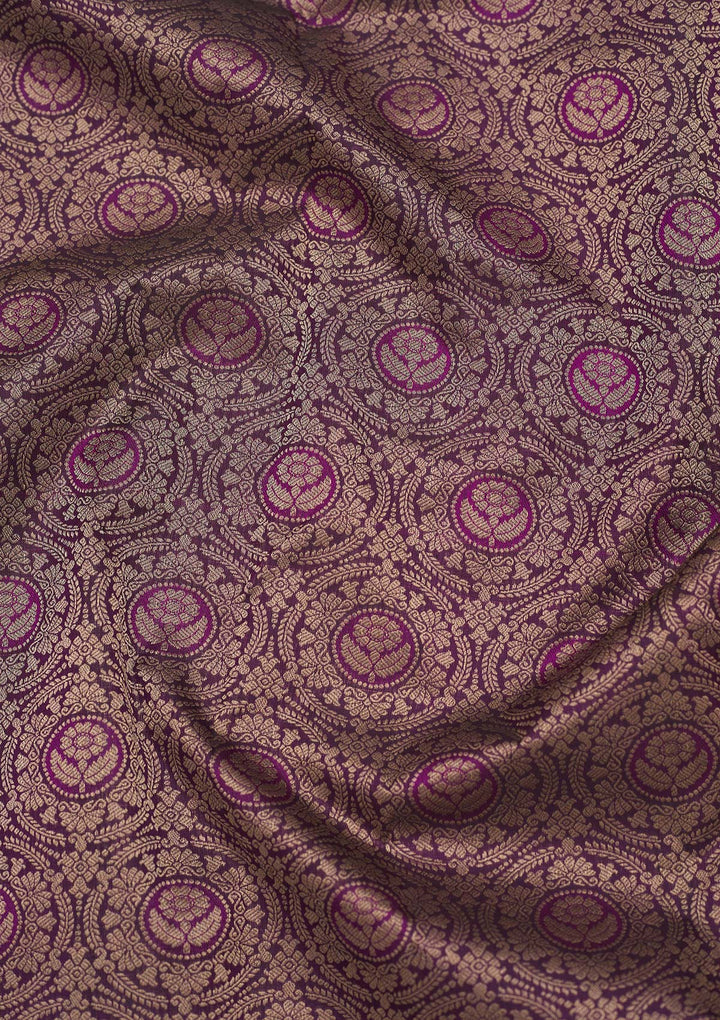Wine Zariwork Pure Silk Saree