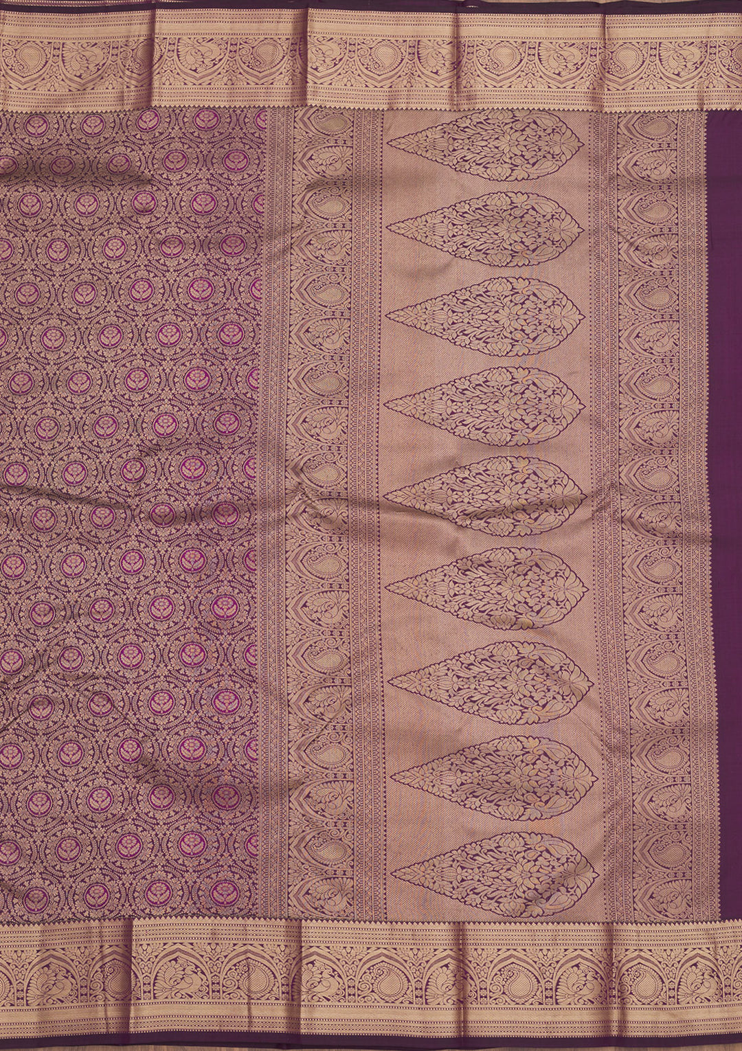 Wine Zariwork Pure Silk Saree