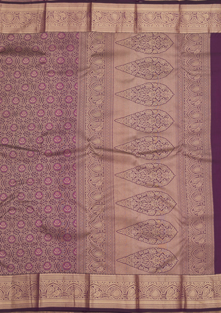 Wine Zariwork Pure Silk Saree