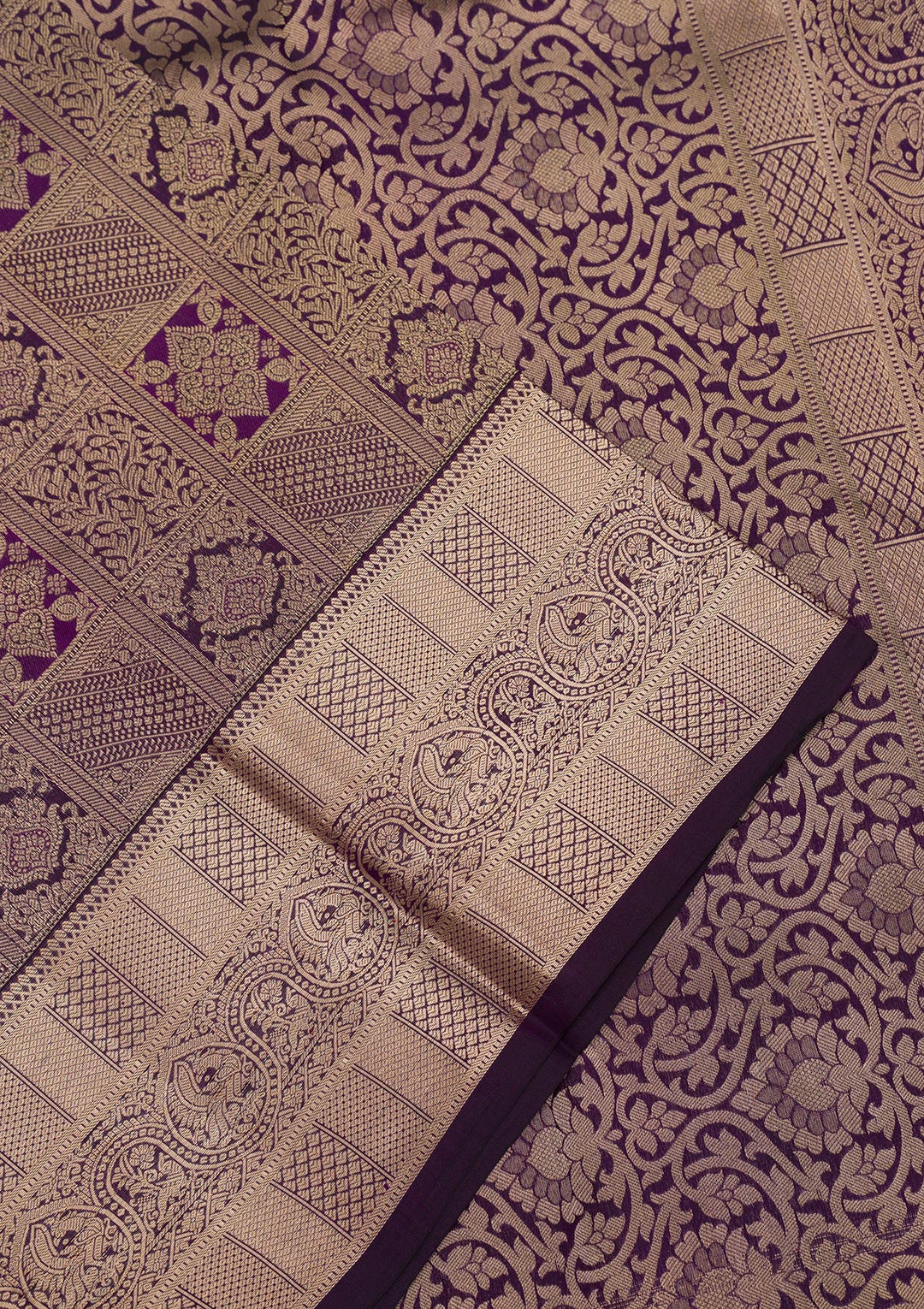 Wine Zariwork Pure Silk Saree
