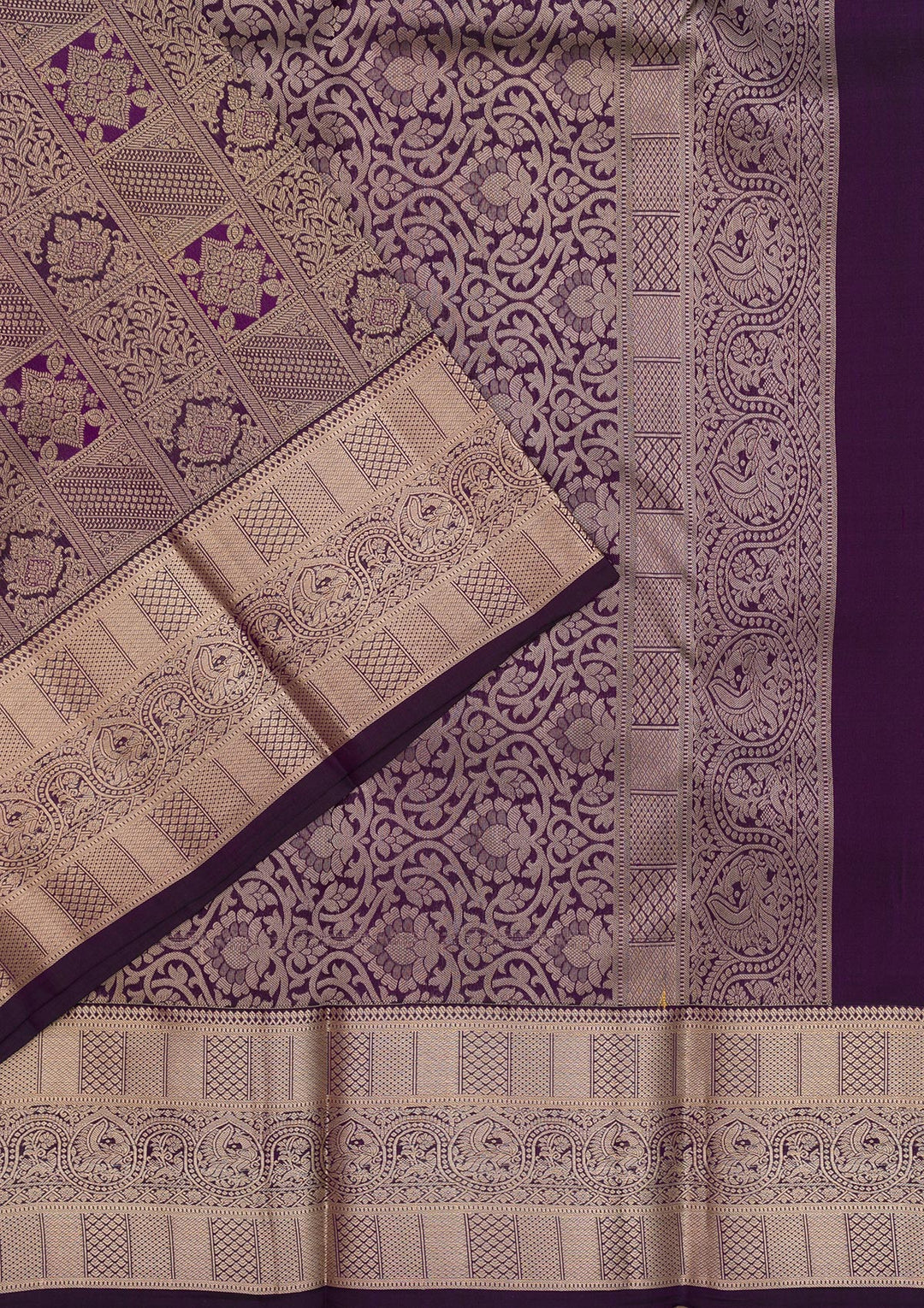 Wine Zariwork Pure Silk Saree