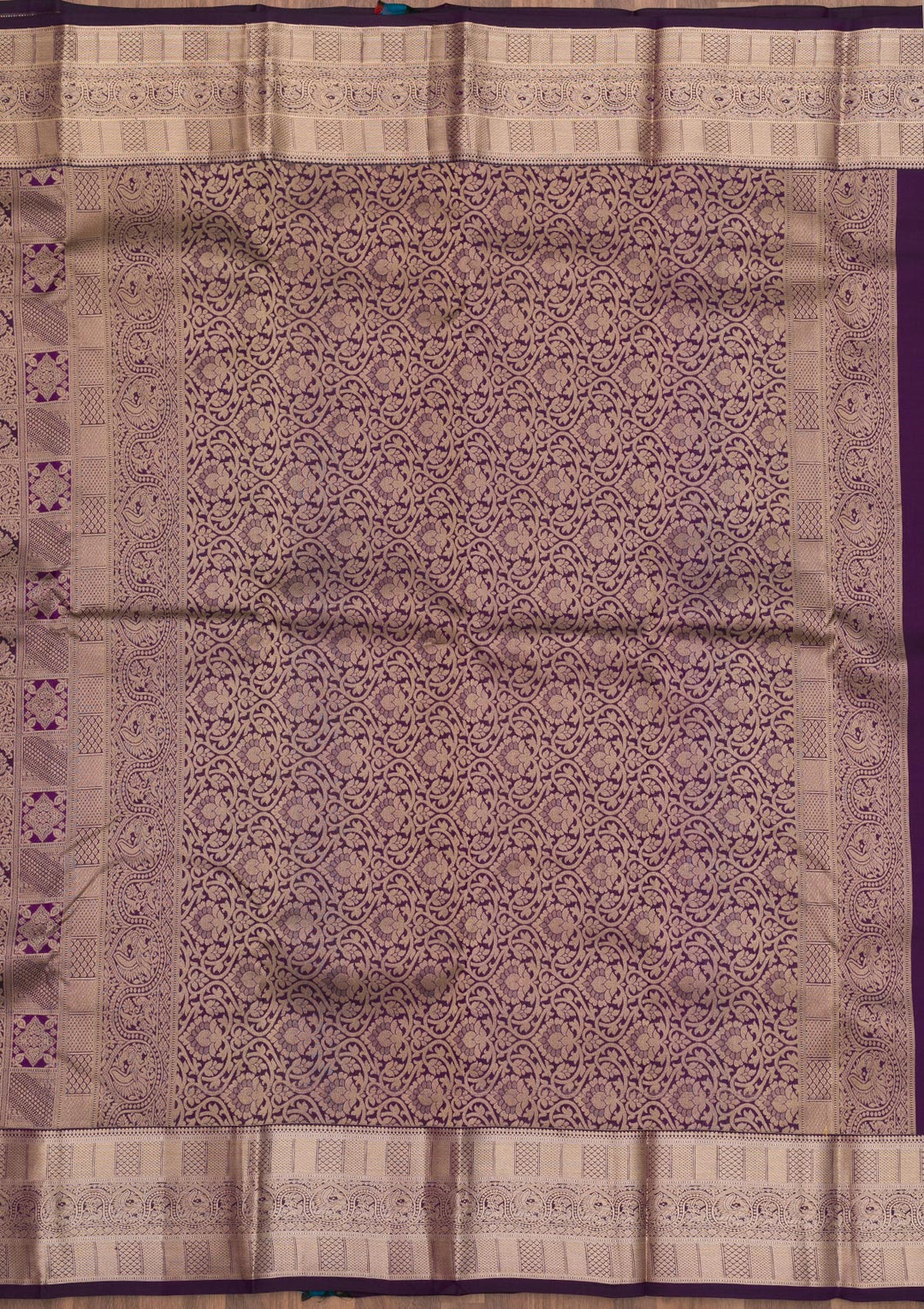 Wine Zariwork Pure Silk Saree