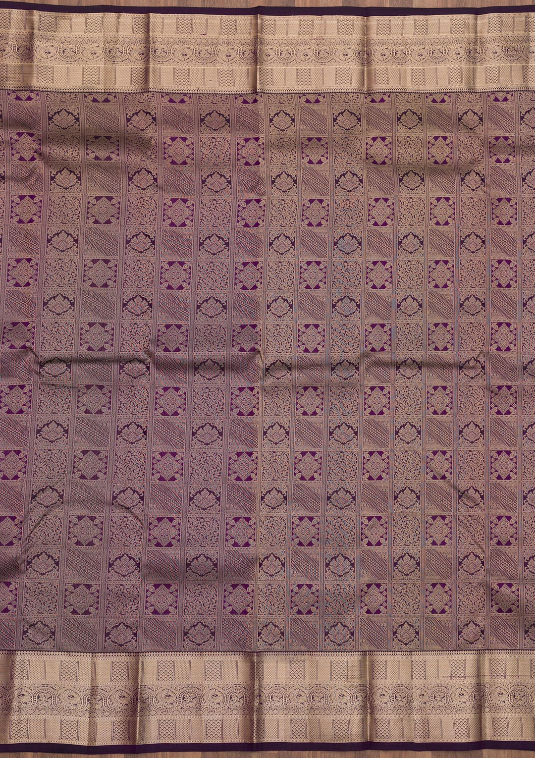 Wine Zariwork Pure Silk Saree