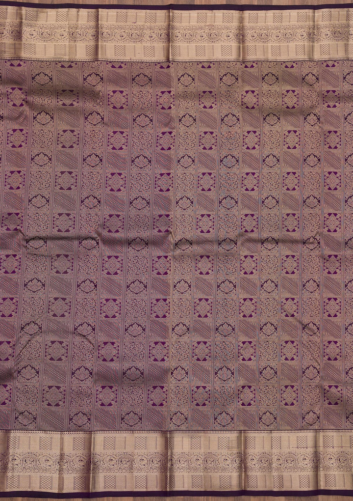 Wine Zariwork Pure Silk Saree