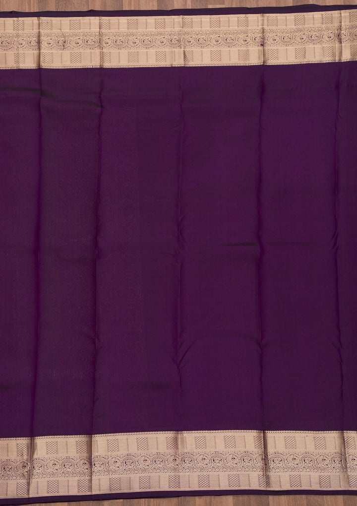 Wine Zariwork Pure Silk Saree