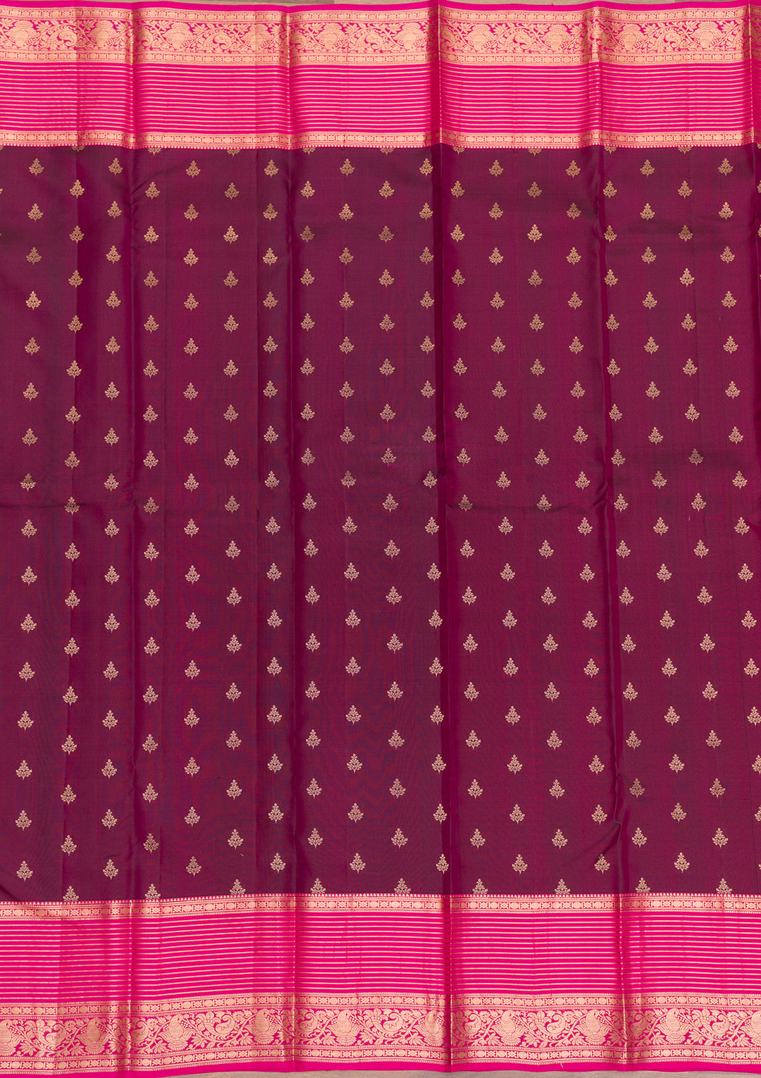 Wine Zariwork Pure Silk Saree-Koskii