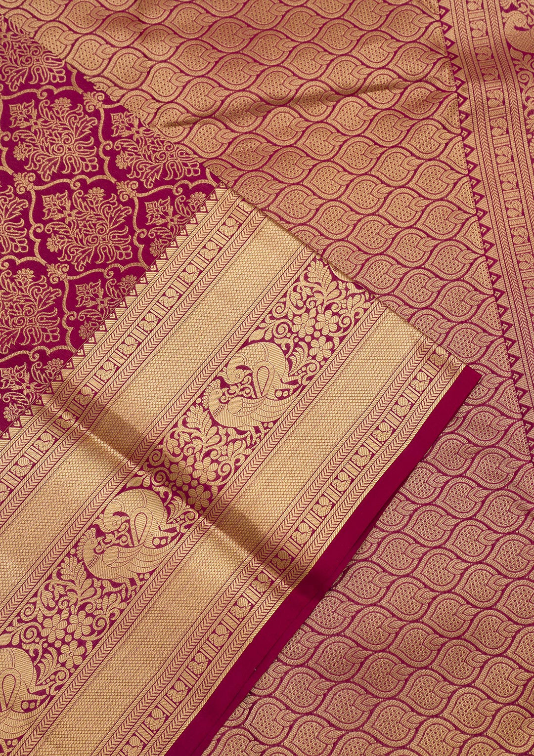Wine Zariwork Pure Silk Saree
