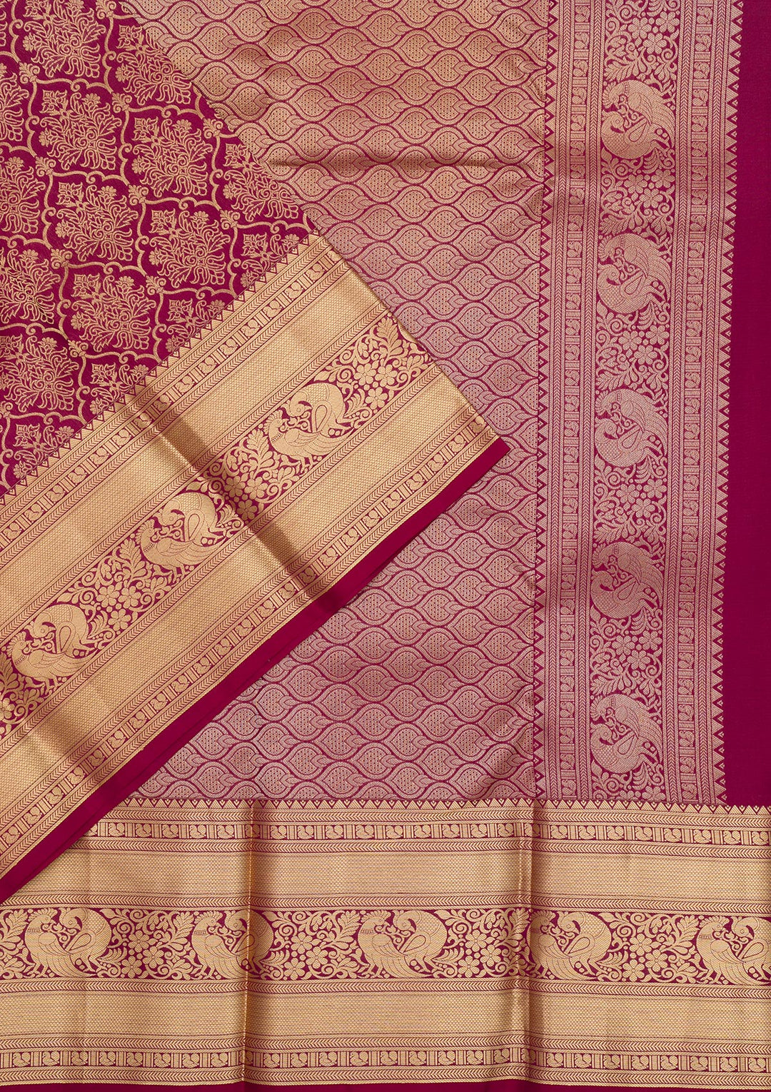 Wine Zariwork Pure Silk Saree