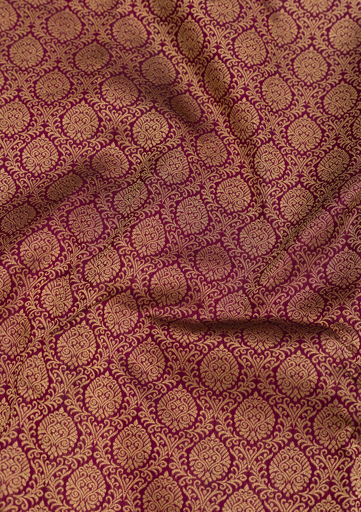 Wine Zariwork Pure Silk Saree