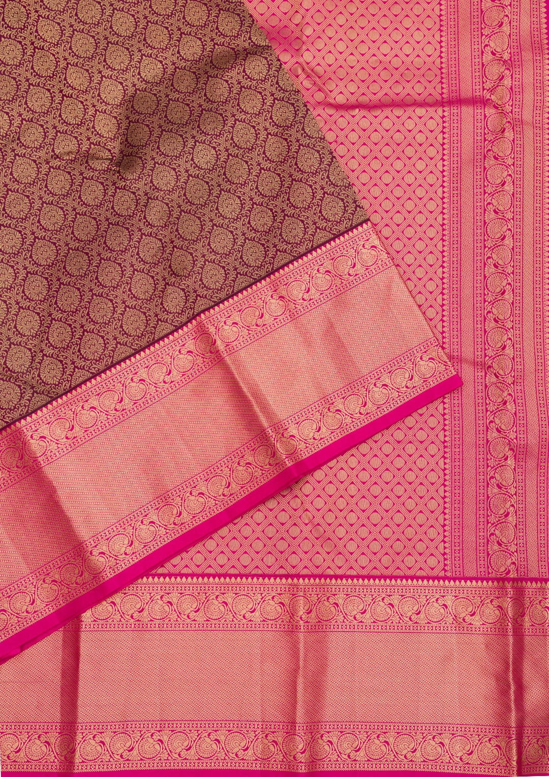 Wine Zariwork Pure Silk Saree