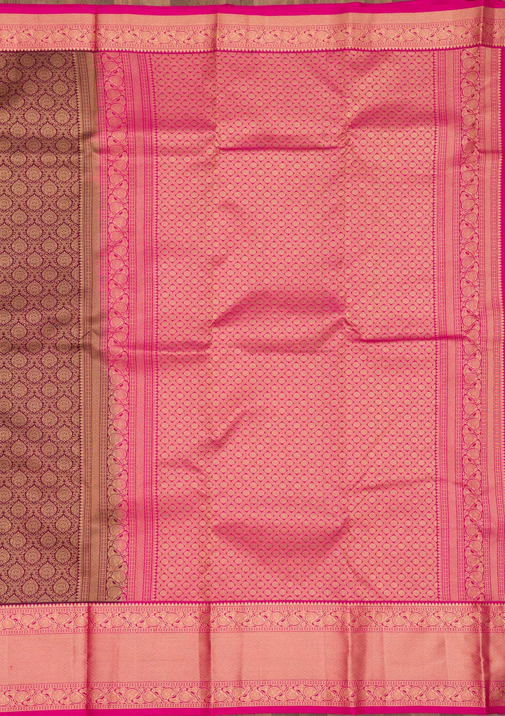 Wine Zariwork Pure Silk Saree
