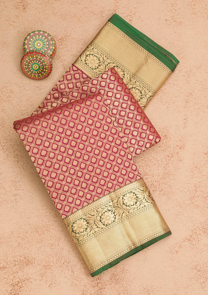 Wine Zariwork Pure Silk Saree