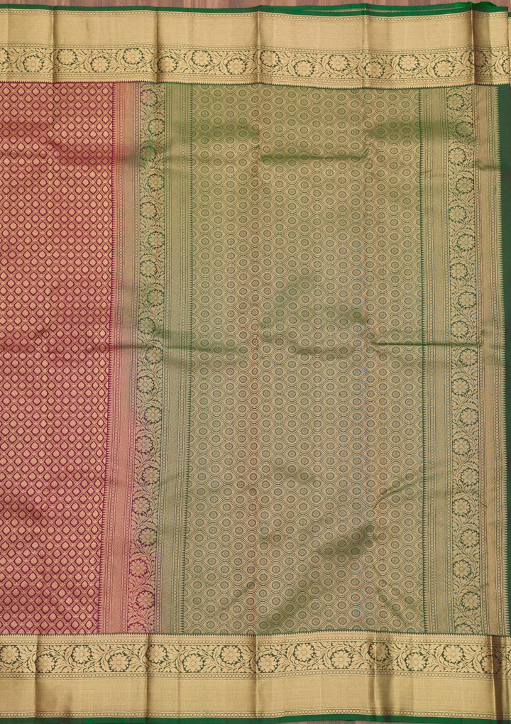 Wine Zariwork Pure Silk Saree