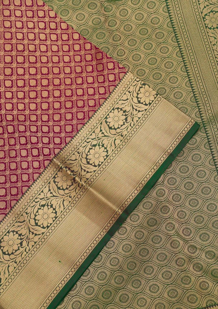 Wine Zariwork Pure Silk Saree
