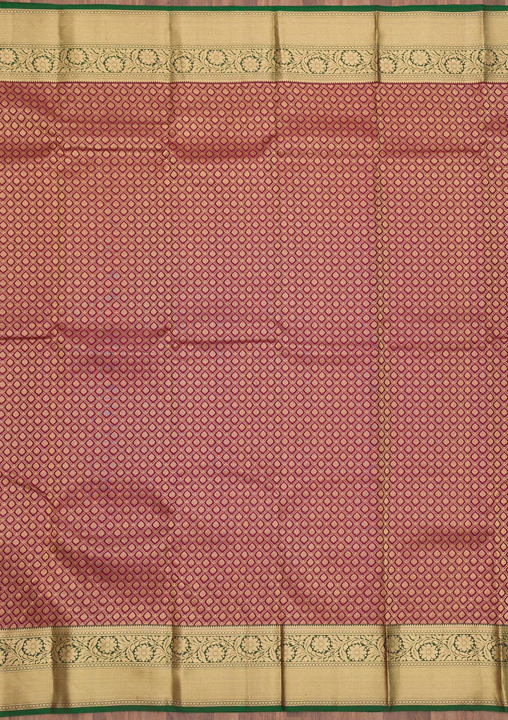 Wine Zariwork Pure Silk Saree