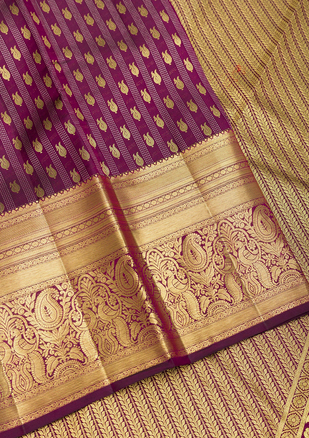 Wine Zariwork Pure Silk Saree
