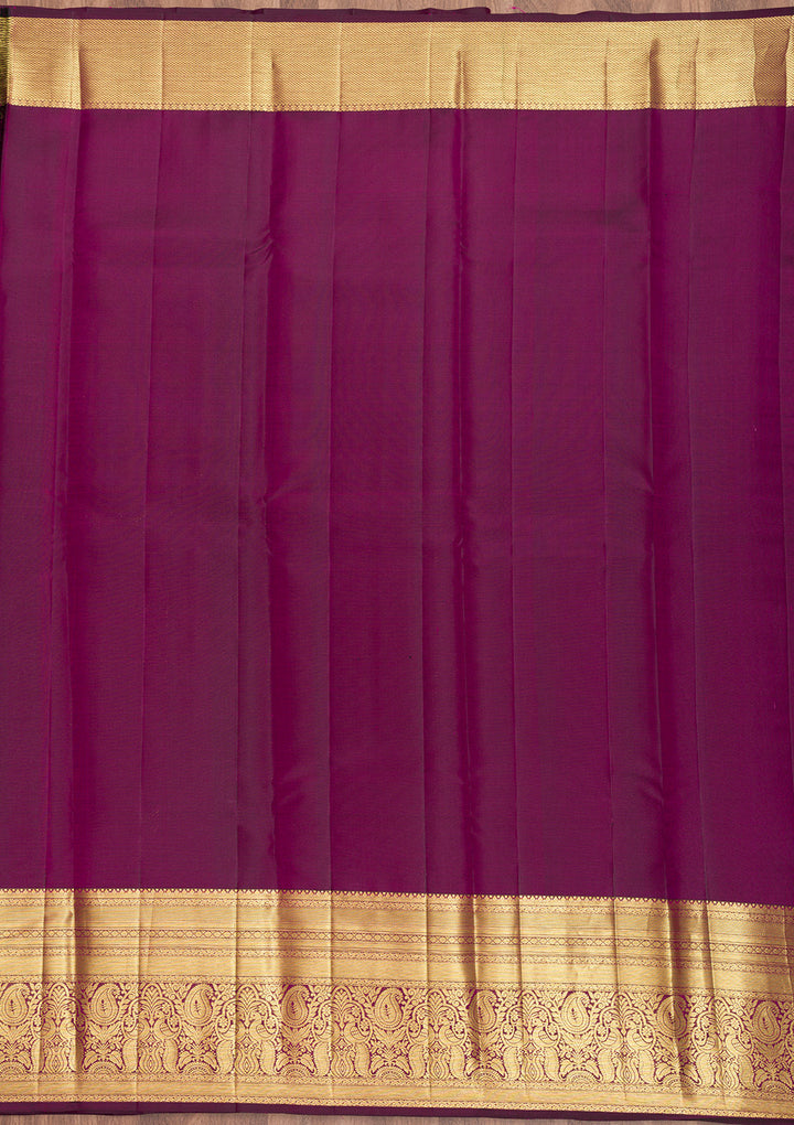 Wine Zariwork Pure Silk Saree