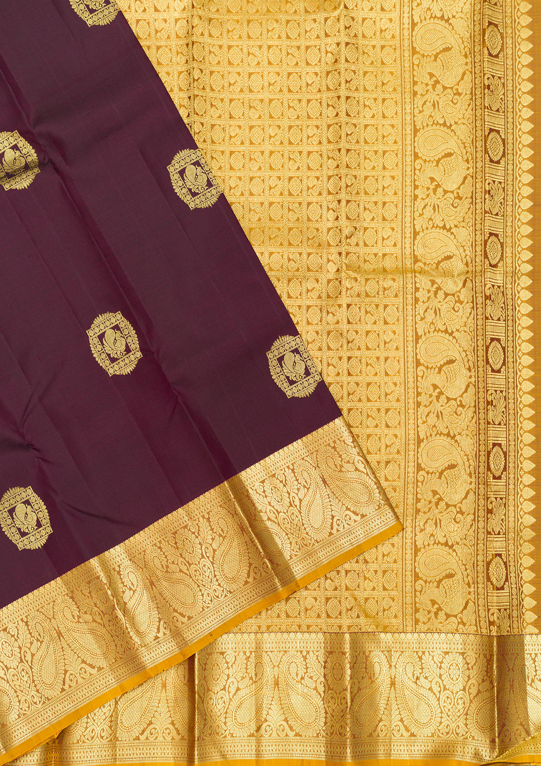 Wine Zariwork Pure Silk Saree