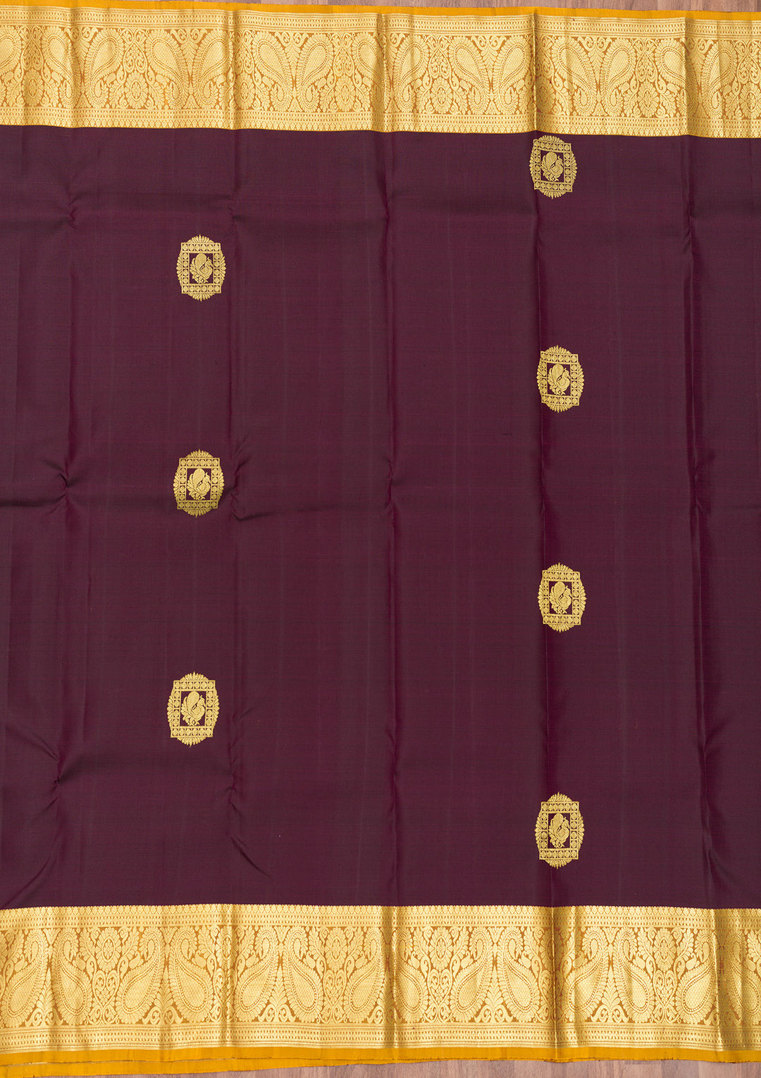 Wine Zariwork Pure Silk Saree