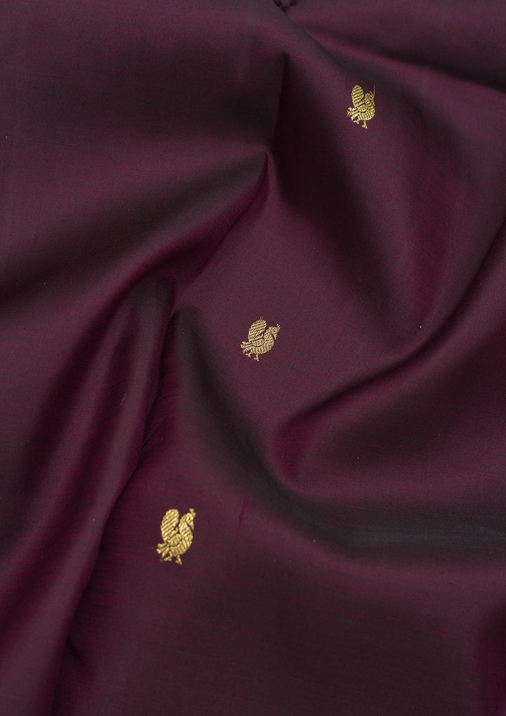 Wine Zariwork Pure Silk Saree