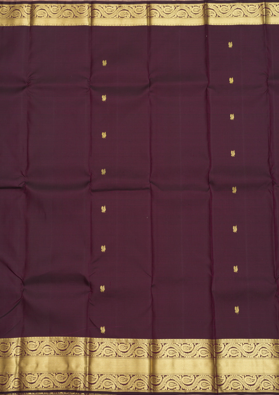 Wine Zariwork Pure Silk Saree