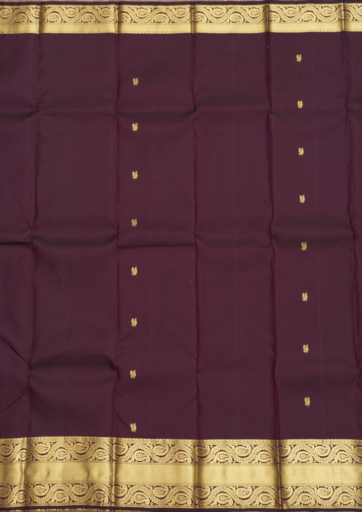Wine Zariwork Pure Silk Saree